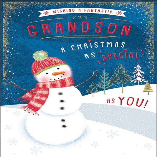 Piccadilly Greetings Grandson Character Christmas Card  - 9 x 6 inches