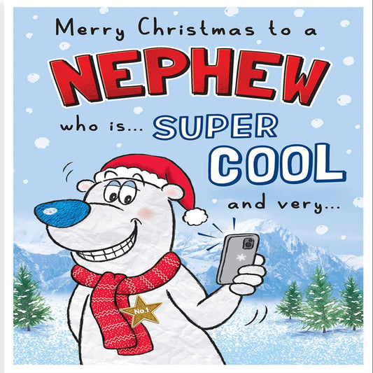 Piccadilly Greetings Nephew Christmas Card – Character Design- 8 x 6 inches
