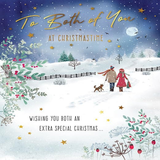 Piccadilly Greetings Christmas Card To Both of You – Art Couple Design - 8 x 6 inches