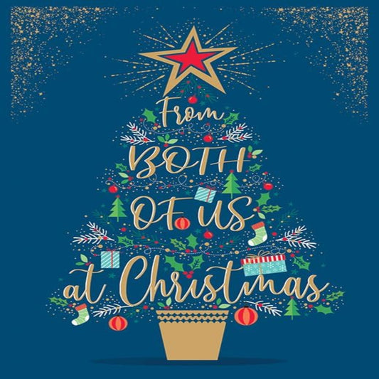 Piccadilly Greetings Christmas Card From Both of Us  –   Modern Tree Design  -  8 x 6 inches