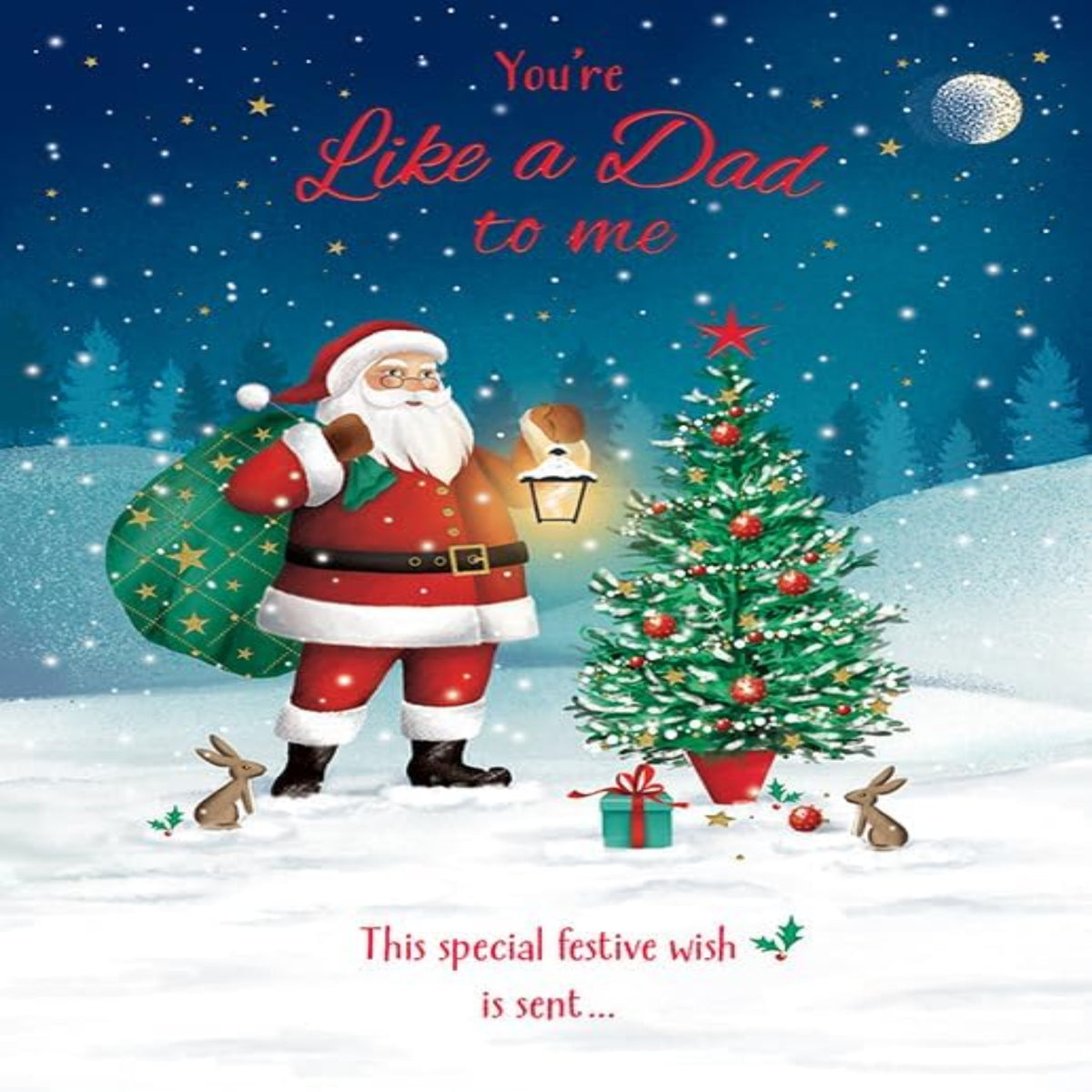 Piccadilly Greetings Christmas Card for Someone Like a Dad    -  Santa Design   -    8   x   6   inches
