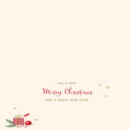 Piccadilly Greetings Christmas Card for Family   –   Traditional Sleigh Design   -     8   x   6  inches