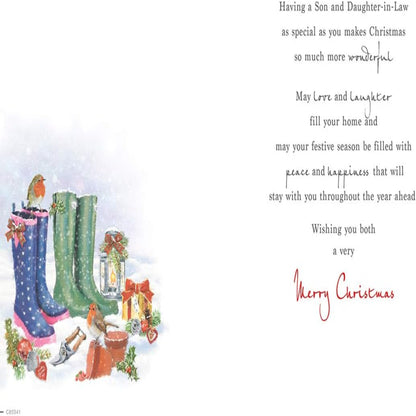 Piccadilly Greetings Christmas Card for Son and Daughter-in-Law   -   9 x 6 inches