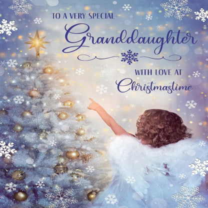 Piccadilly Greetings Christmas Card for Special Granddaughter  -  8 x 6 inches