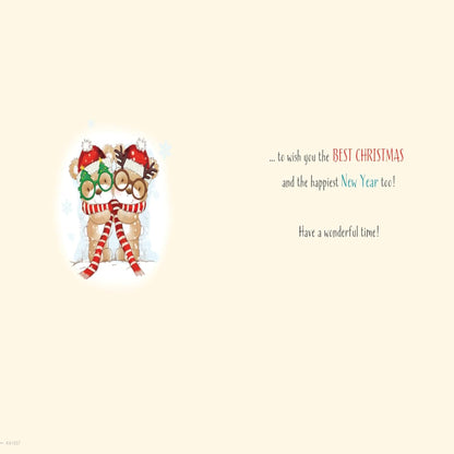 Piccadilly Greetings Christmas Card for a Couple   –    Bear Design   -     8   x   6 inches