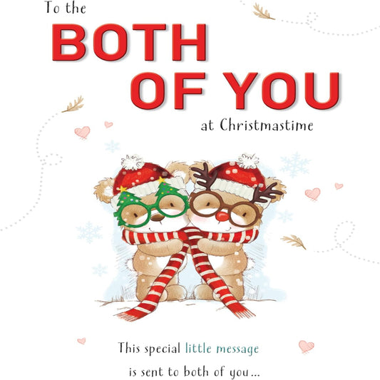 Piccadilly Greetings Christmas Card for a Couple   –    Bear Design   -     8   x   6 inches