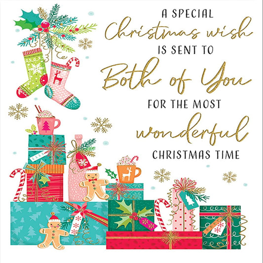 Piccadilly Greetings Christmas Card to Both of You   -   8  x  6  inches