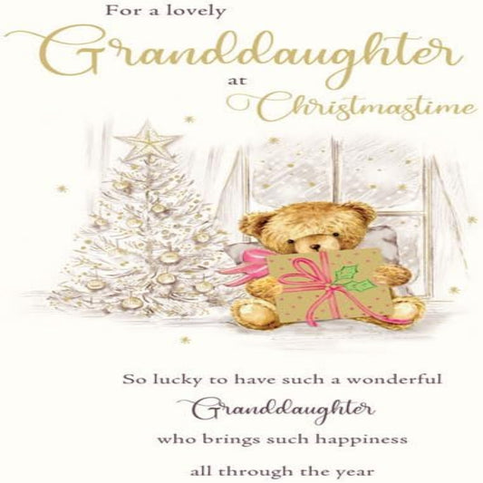Piccadilly Greetings Christmas Card for a Lovely Granddaughter - 9 x 6 inches
