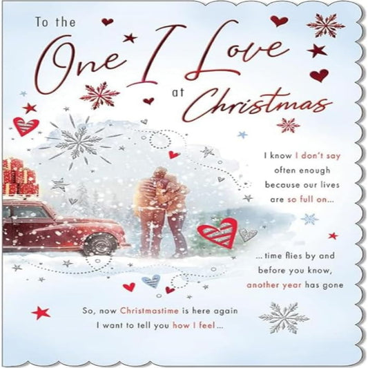 Piccadilly Greetings One I Love Christmas Card – Couple Design - 9 x 6 inches