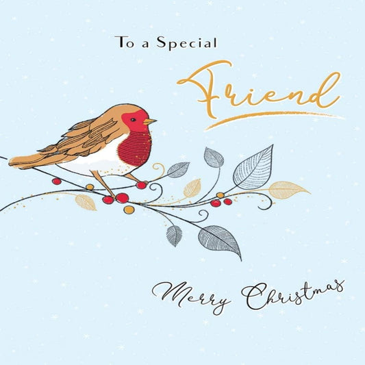 Piccadilly Greetings Classic Christmas Card for Friend - 8 x 6 inches