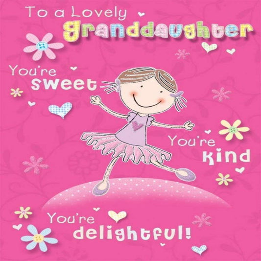 Piccadilly Greetings Cute Granddaughter Birthday Card   -    8  x  6  inches