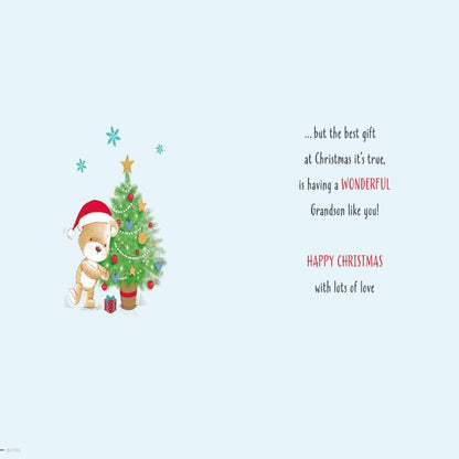 Piccadilly Greetings Cute Grandson Christmas Card    -    9 x 6 inches