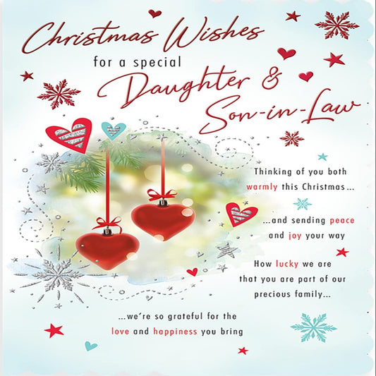 Piccadilly Greetings Daughter & Son-in-Law Photo Christmas Card – 9 x 6 inches