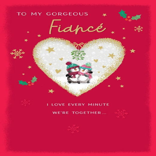 Piccadilly Greetings To My Gorgeous Fiancé Christmas Card  - 9 x 6 inches