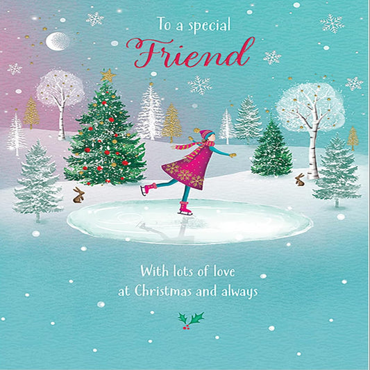 Piccadilly Greetings Friend Christmas Card  -  8 x 6 inches