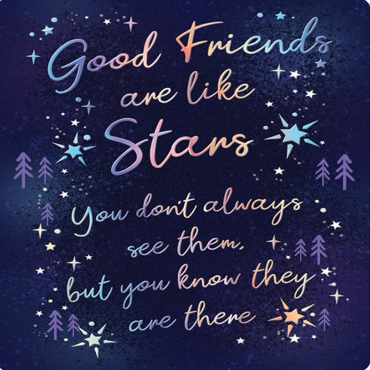 Piccadilly Greetings Good Friends Are Like Stars Christmas Card - 8 x 6 inches