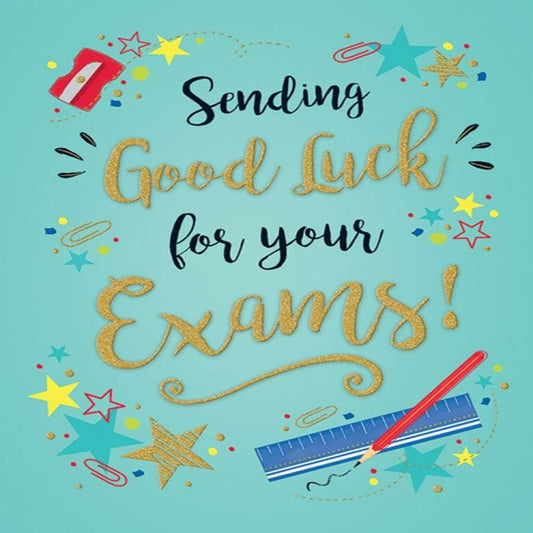 Piccadilly Greetings Good Luck Exam Card   -   8   x  6  inches