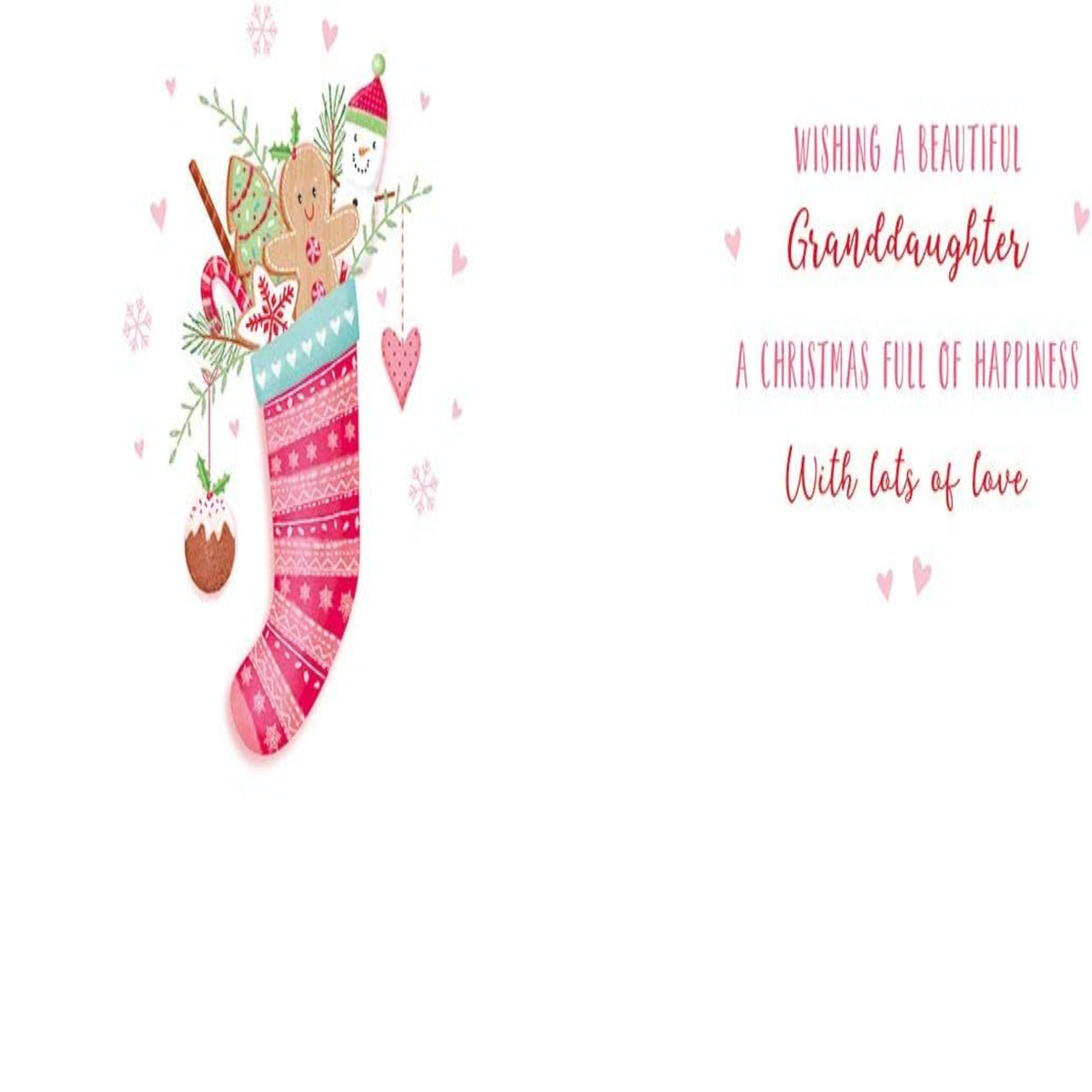 Piccadilly Greetings Granddaughter Christmas Card   –    Modern Design    -    9   x   6 inches