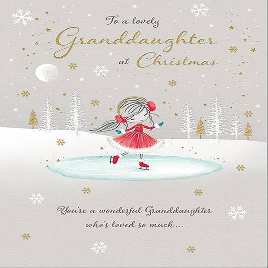 Piccadilly Greetings Granddaughter Christmas Card – Character Design - 8 x 6 inches