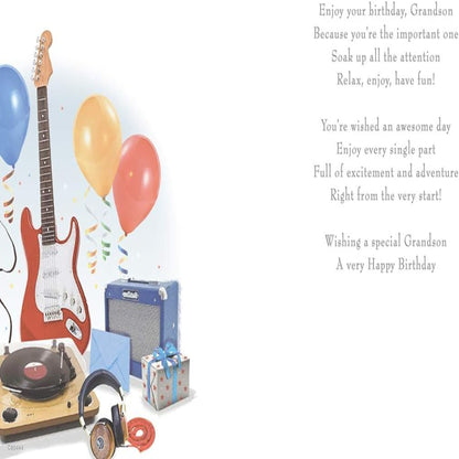 Piccadilly Greetings Grandson Birthday Card    -  yellow|brown|blue  -   9 x 6 inches