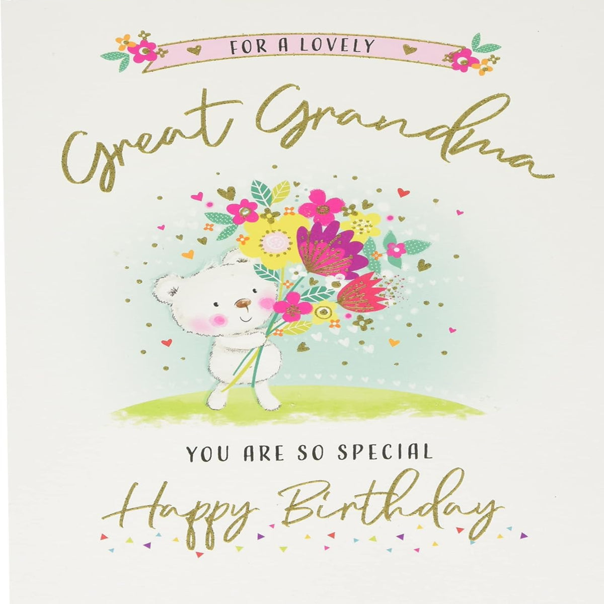 Piccadilly Greetings Great Grandma Birthday Card   –   Modern Green   -   8   x   6   inches