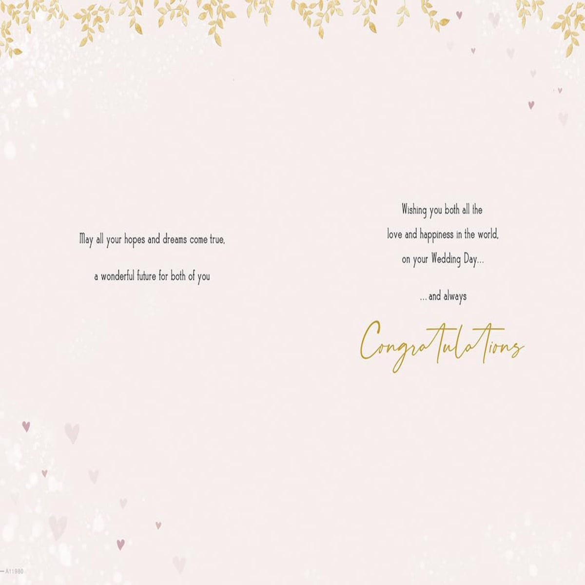 Piccadilly Greetings Happy Wedding Day Card for a Wonderful Couple  -  9 x 6 inches