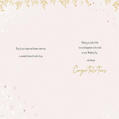 Piccadilly Greetings Happy Wedding Day Card for a Wonderful Couple  -  9 x 6 inches