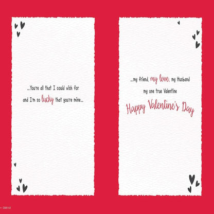 Piccadilly Greetings Husband Valentine's Day Card | Colourful Romantic Greeting Card   -  8  x  6 inches