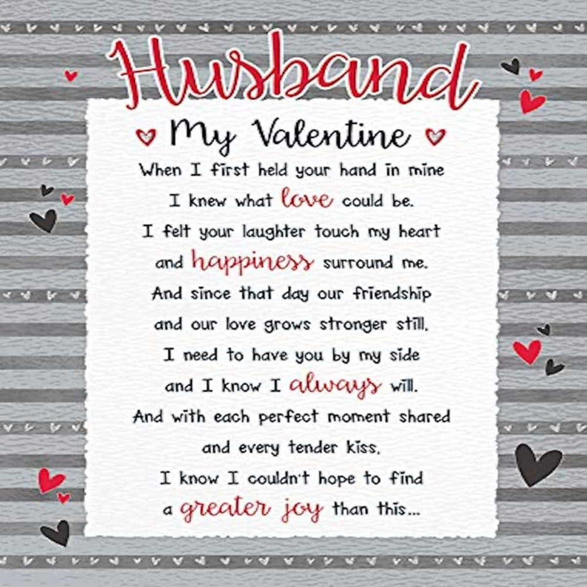 Piccadilly Greetings Husband Valentine's Day Card | Colourful Romantic Greeting Card   -  8  x  6 inches