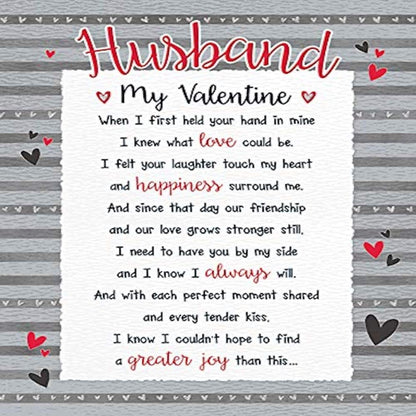Piccadilly Greetings Husband Valentine's Day Card | Colourful Romantic Greeting Card   -  8  x  6 inches