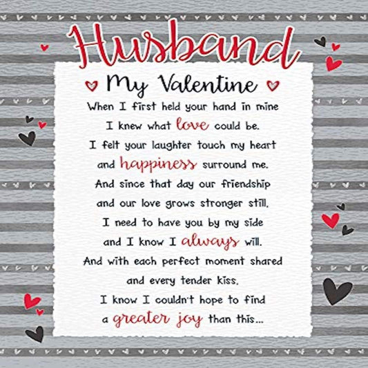 Piccadilly Greetings Husband Valentine's Day Card | Colourful Romantic Greeting Card   -  8  x  6 inches