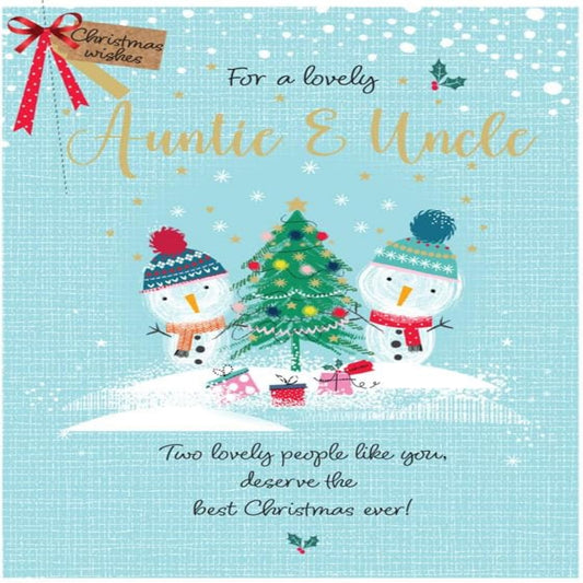 Piccadilly Greetings Lovely Auntie & Uncle Christmas Card - 8 x 6 inches
