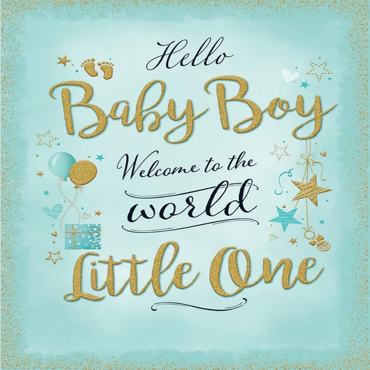 Piccadilly Greetings Modern Baby Boy Card   -   8   x   6 inches