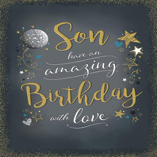 Piccadilly Greetings Modern Birthday Card for Son   -    8   x   6  inches