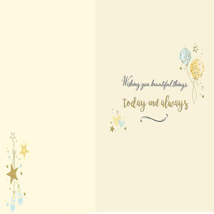 Piccadilly Greetings Modern Christening Card for Baby    -    8  x  6 inches