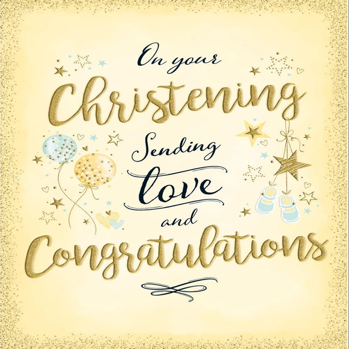 Piccadilly Greetings Modern Christening Card for Baby    -    8  x  6 inches