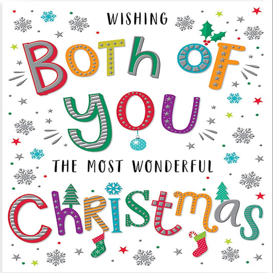 Piccadilly Greetings Modern Christmas Card to Both of You - 8 x 6 inches