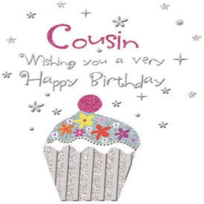 Piccadilly Greetings Modern Cousin Birthday Card    -   8   x   6 inches