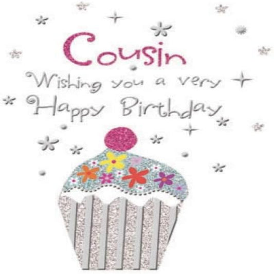 Piccadilly Greetings Modern Cousin Birthday Card    -   8   x   6 inches