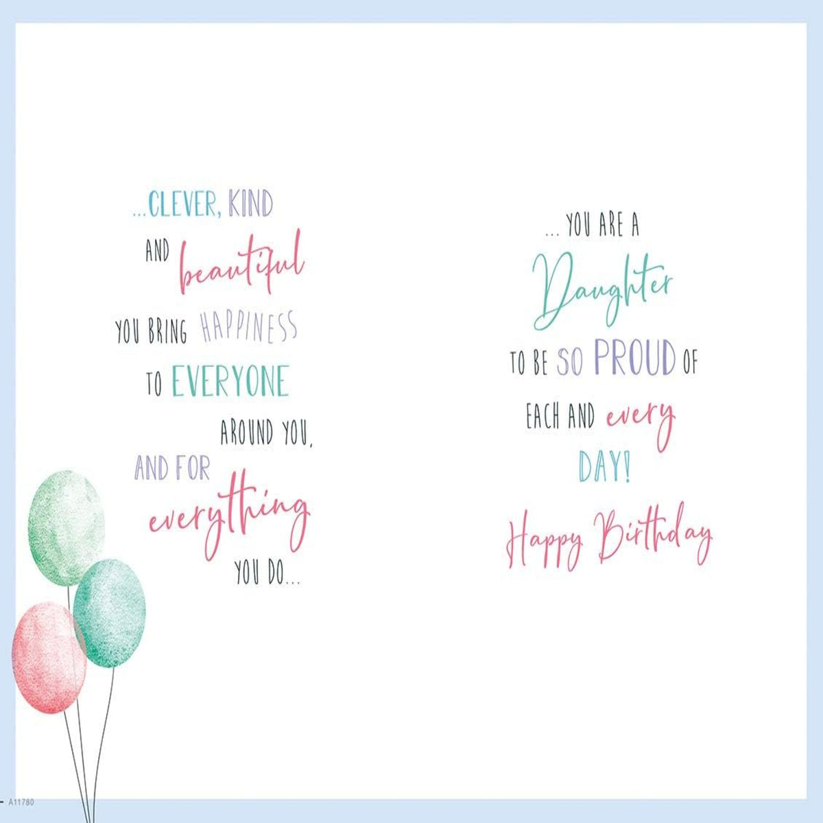 Piccadilly Greetings Modern Daughter Birthday Card   -   9 x 6 inches