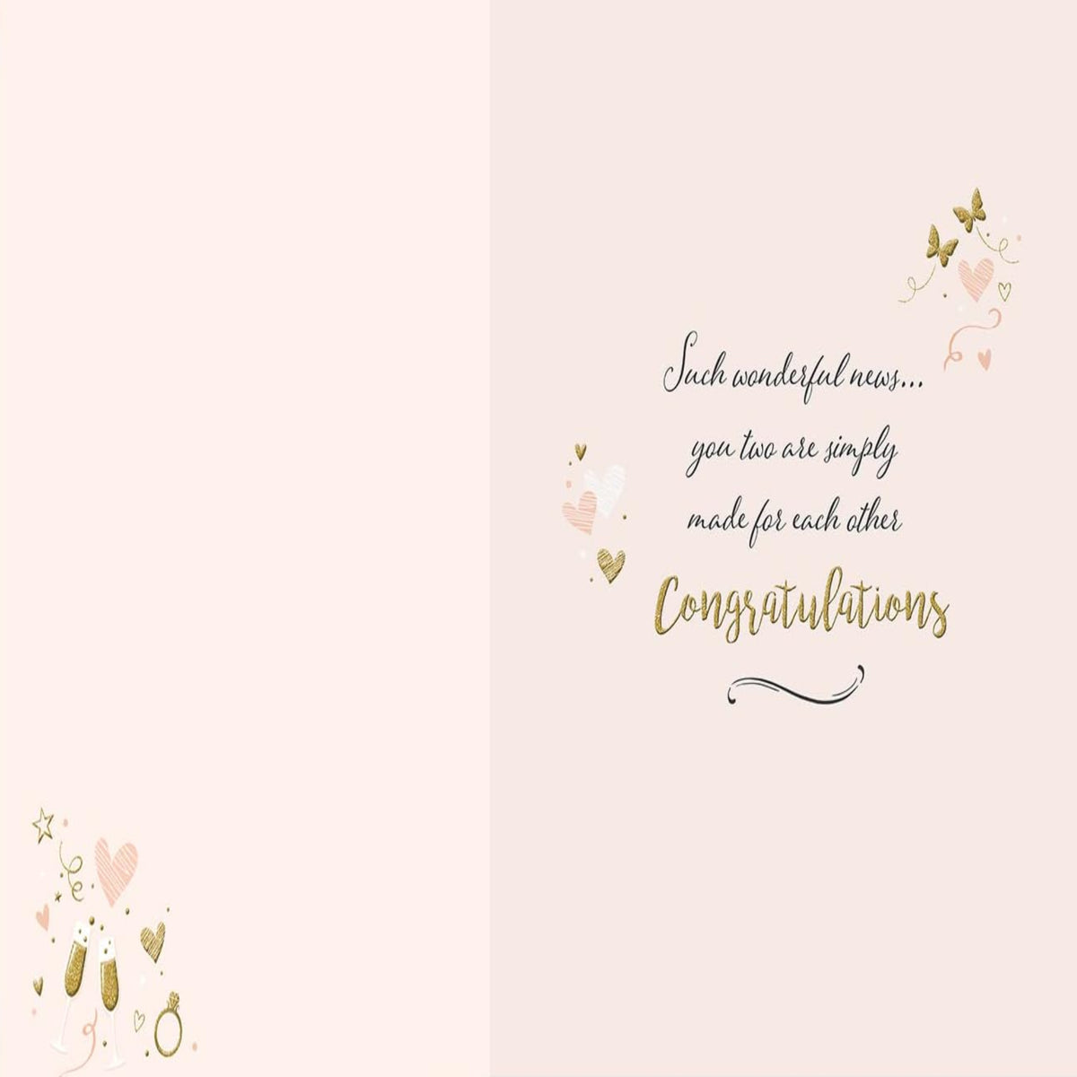 Piccadilly Greetings Modern Engagement Card for Couples   -    8  x  6  inches