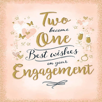 Piccadilly Greetings Modern Engagement Card for Couples   -    8  x  6  inches
