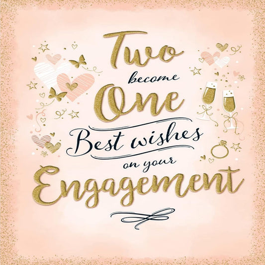 Piccadilly Greetings Modern Engagement Card for Couples   -    8  x  6  inches