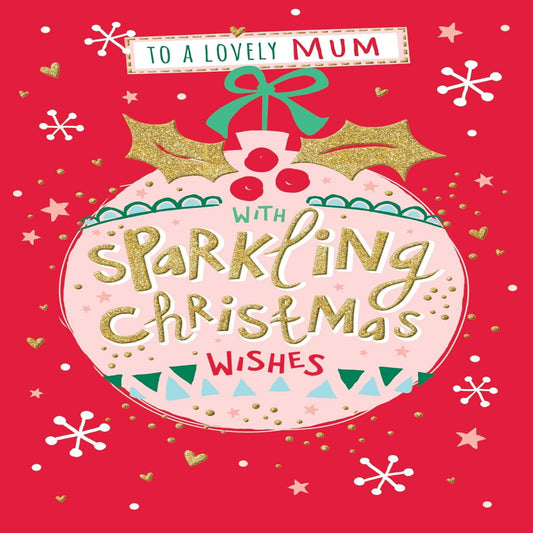 Piccadilly Greetings Modern Mum Sparkling Christmas Card  - 7 x 5 inches