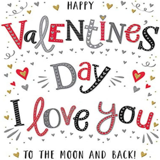 Piccadilly Greetings Modern Valentine’s Card  -  8 x 6 Inches