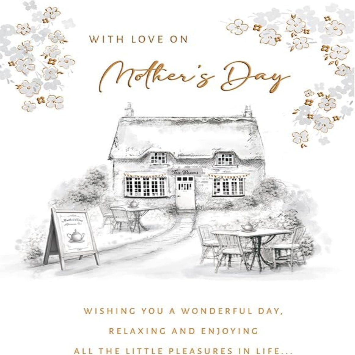 Piccadilly Greetings Mother's Day Card with Love | Cottage Design  -   9 x 6 inches