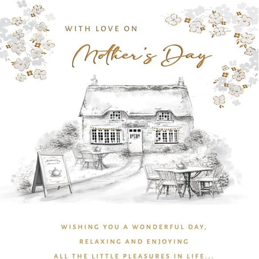 Piccadilly Greetings Mother's Day Card with Love | Cottage Design  -   9 x 6 inches
