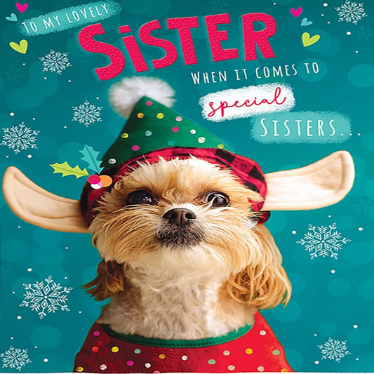 Piccadilly Greetings Sister Photo Christmas Card  - 8 x 6 inches