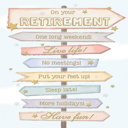 Piccadilly Greetings Retirement Congratulations Card   –   Modern Retirement Greeting Card   -   9 x 6 inches