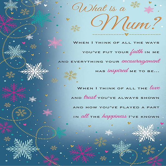 Piccadilly Greetings Sentiment Christmas Card for Mum - 9 x 6 inches